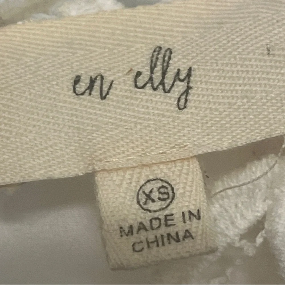 Anthropologie En Elly White Tan Lace Blouse Cottage Romantic Size XS - Picture 9 of 9